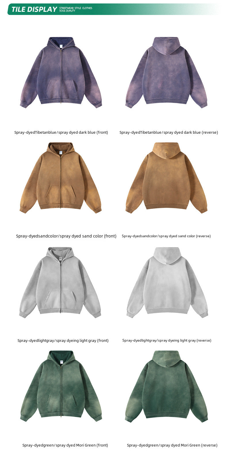 سترة بسحاب مزدوجة الأطراف مصبوغة بالرش من ARTI