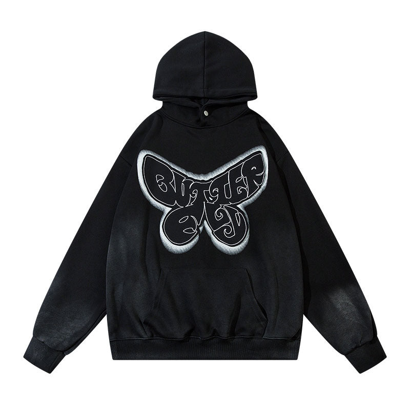 TKPA Butterfly Embroidery Loose Hoodie