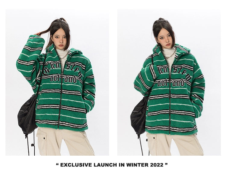 سترة قطنية مطرزة بالصوف مخططة ومتباينة من BLACKBB