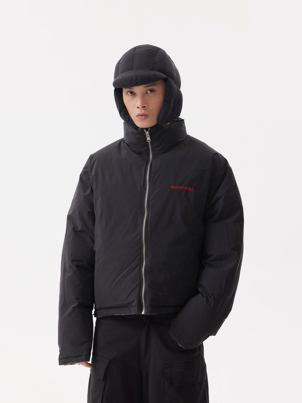 BTSG Reversible Plaid Cropped Puffer Jacket