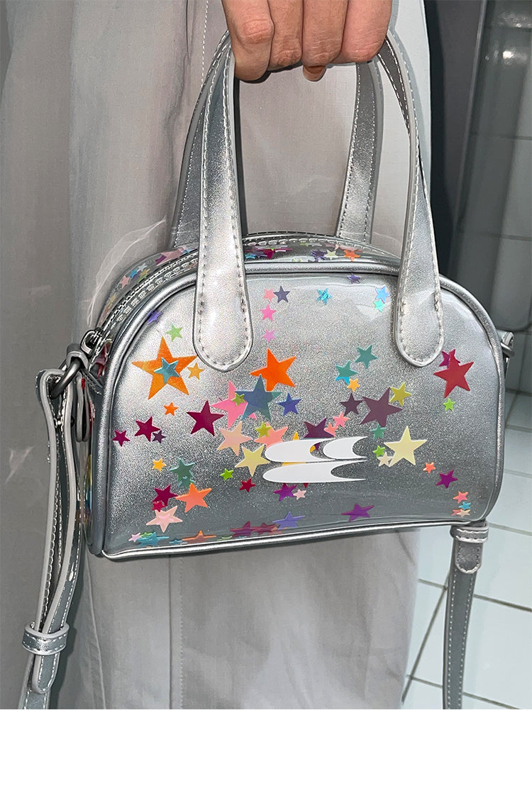 CryingCenter Y2K Star Shiny Boston Bag