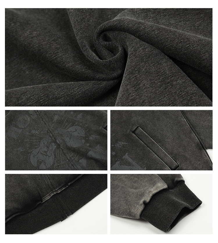 سترة BLACKBB ذات ياقة من الفرو البني الأمريكي بسحاب وطبعة