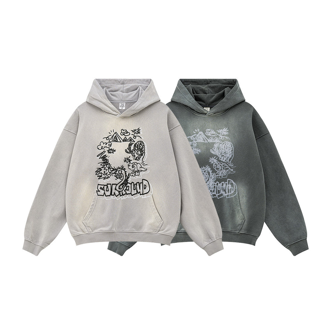 BE Distressed Graffiti Dragon 360G Hoodie