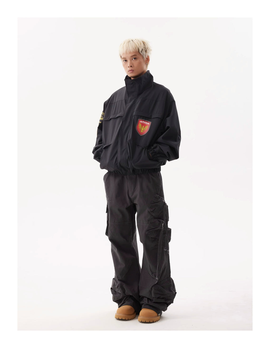 BTSG Badge Tactical Pocket Silhouette High Neck Jacket