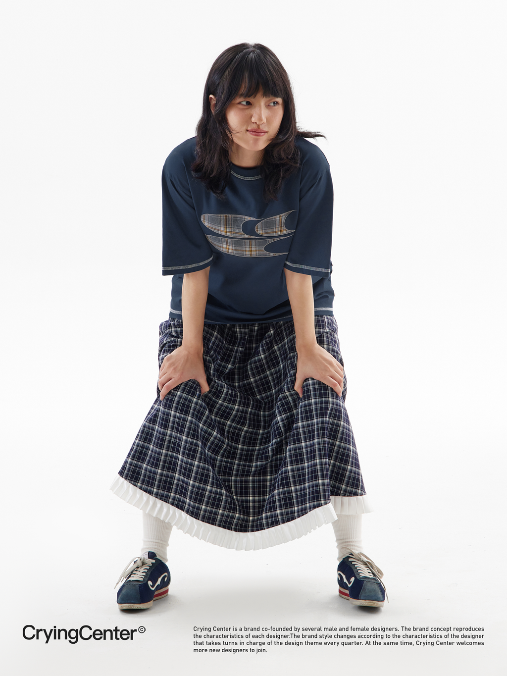 CryingCenter Plaid logo Tee