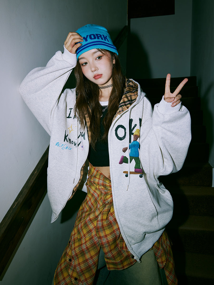 Mershier skateboard Zipper Hoodie Jacket