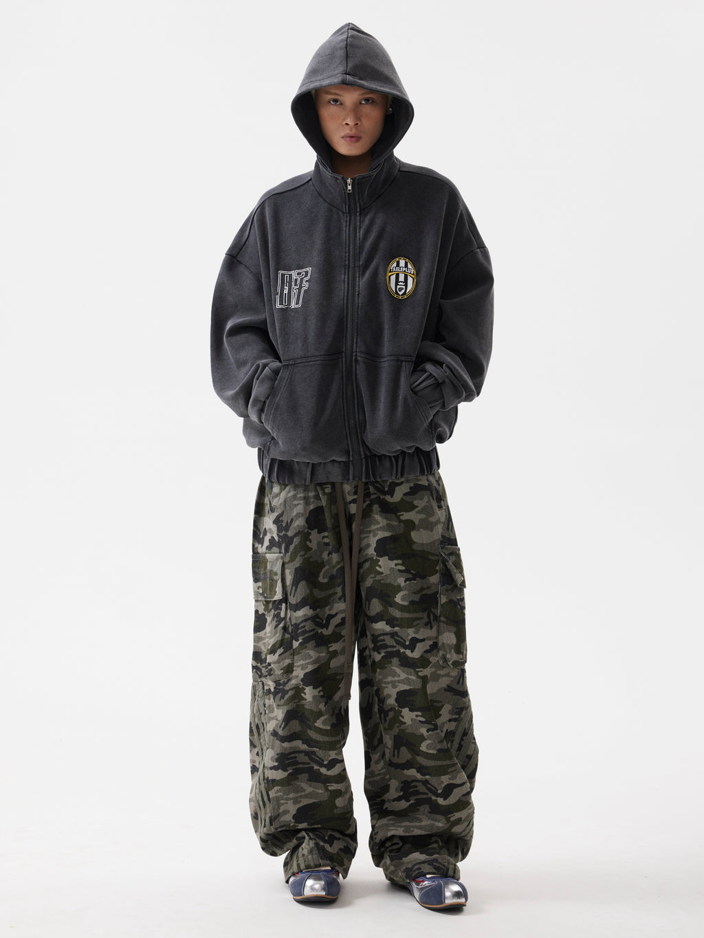 BTSG American Vintage Wash Distressed Zipped Hoodie