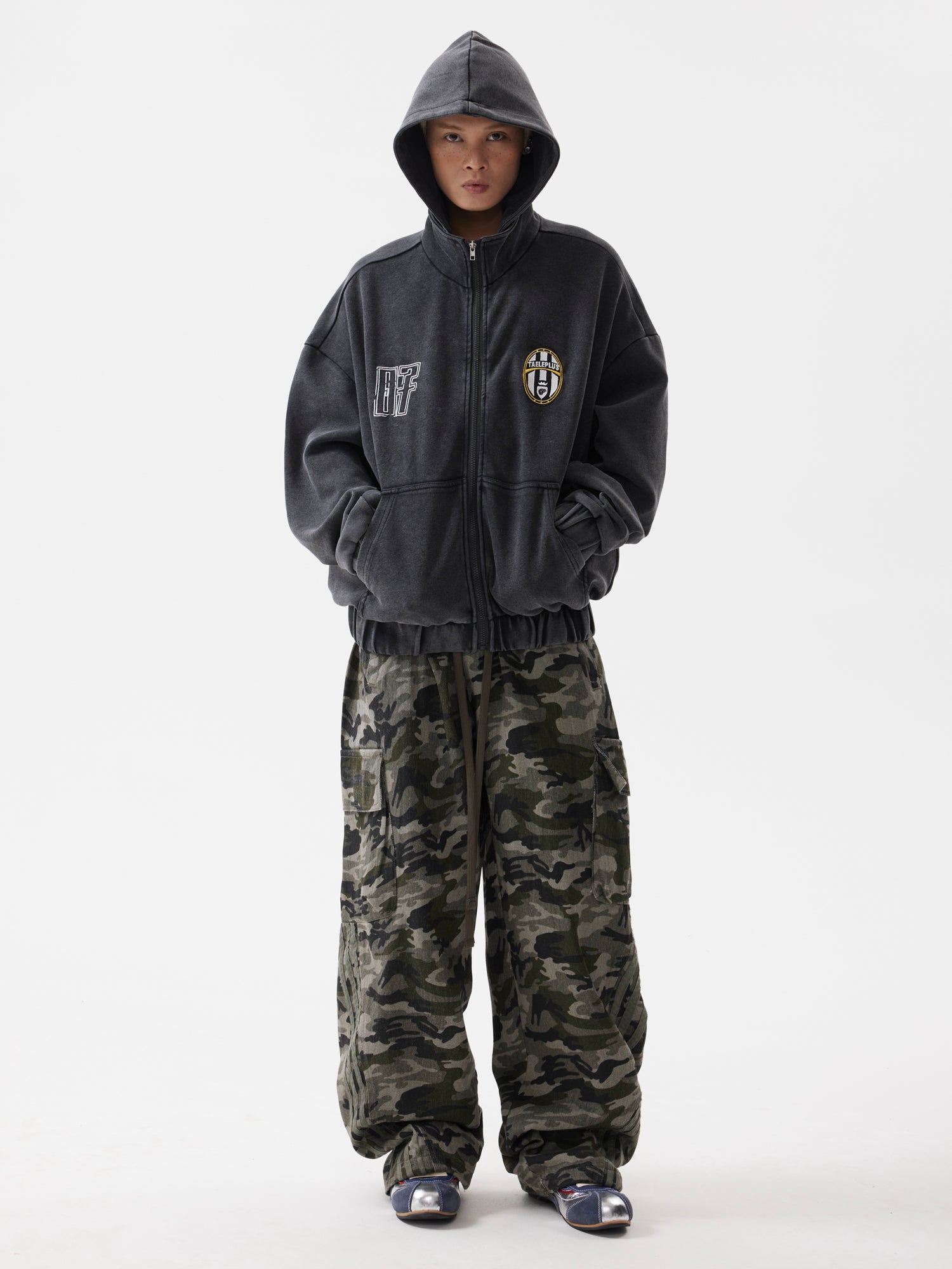 BTSG American Vintage Wash Distressed Zipped Hoodie