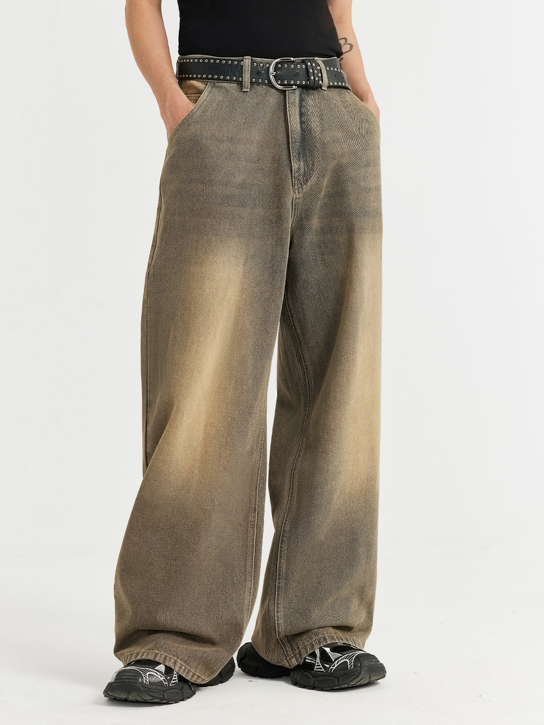 INF Sandy Cat Whiskers Wide Leg Jeans