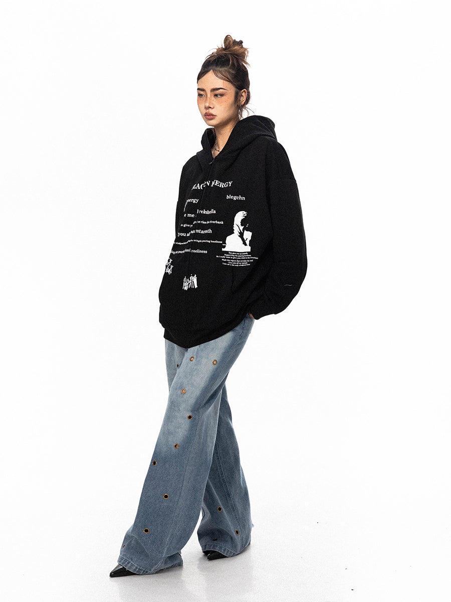 BLACKBB American Vintage Print Cardigan Sweatshirt