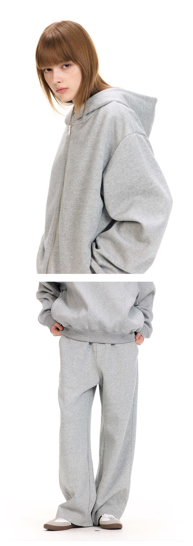 UNF 380g Winter Zipper Hooded Jakcet X Sweatpants