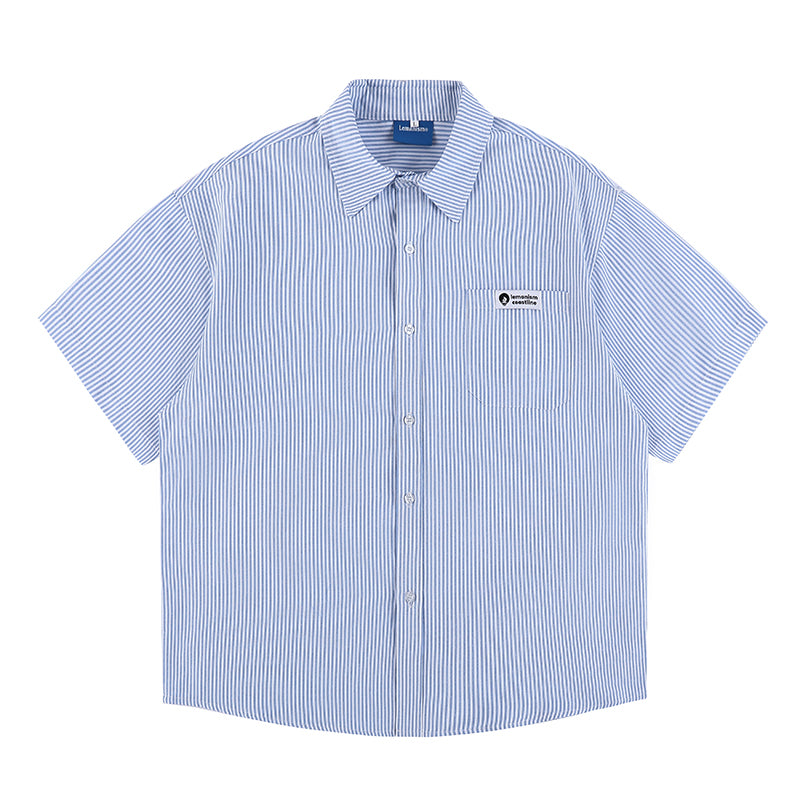 Lemanism Japanese Vertical Striped Shirt