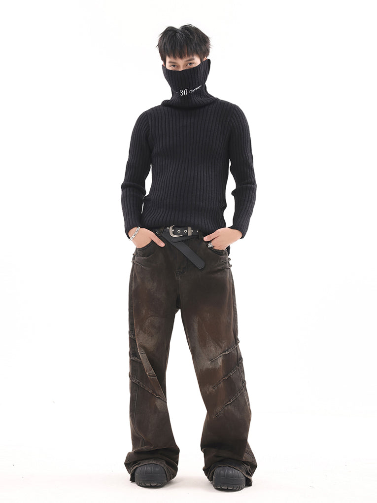 BTSG Jeans Dirtyfit Retro Dirty Wasteland Wide Leg Pants