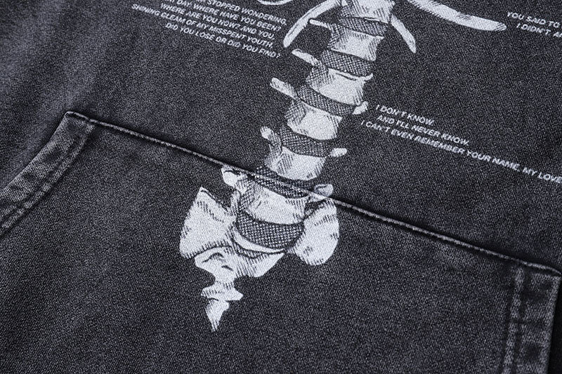 TKPA SKELETON Washed 100% Cotton Hoodie