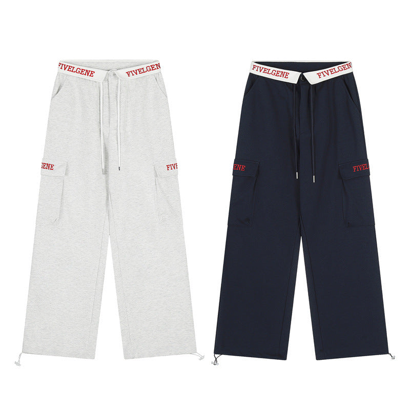 Nariele Retro Streetwear Casual Loose Sports Sweatpants