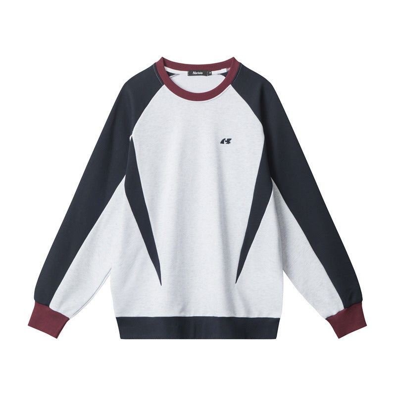 Nariele Contrasting Long-sleeved Sweatshirt Unisex Loose Crew Neck