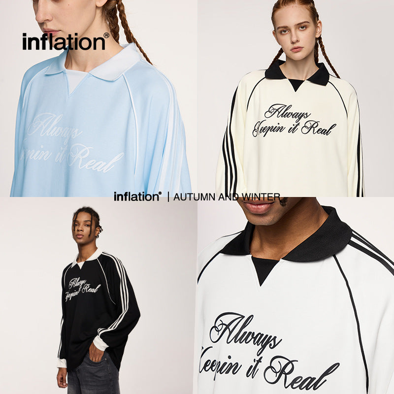 INF Chic Lapel Long Sleeve Retro Tee