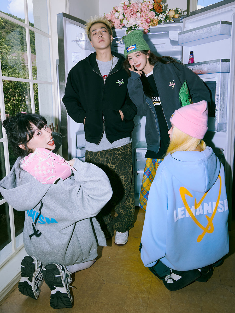 Lemanism Japanese H<3 Zipper Hoodie Jacket