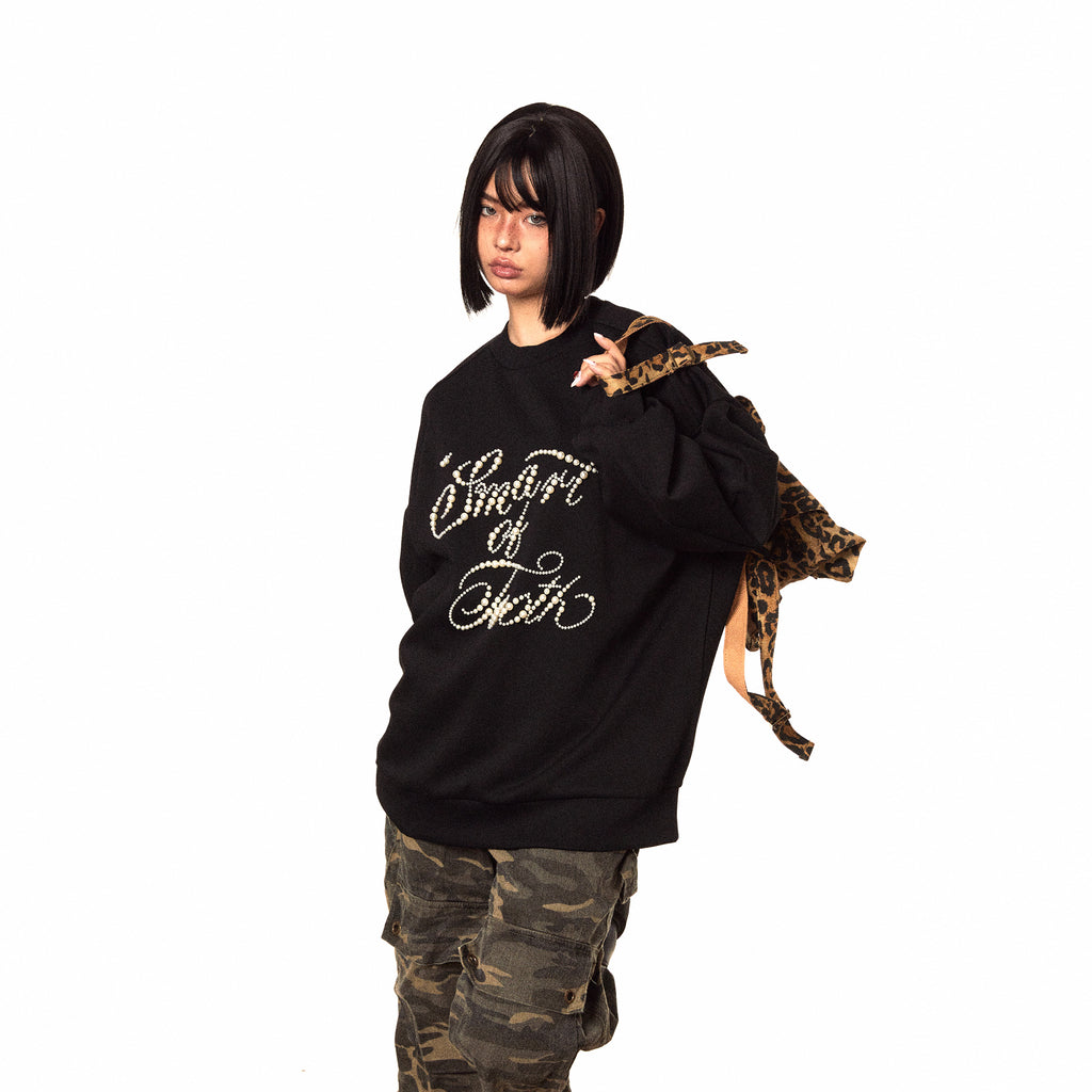 BLACKBB American Three-dimensional Pearl Sweatshirt