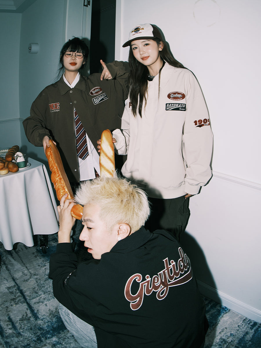 lemanism Embroidery College Jacket