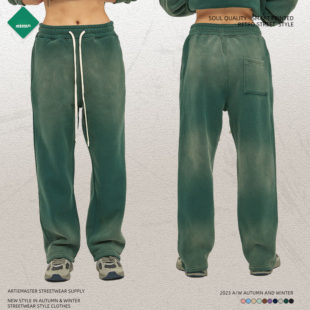 ARTIE 360g Spray Dye Distressed Casual Pants