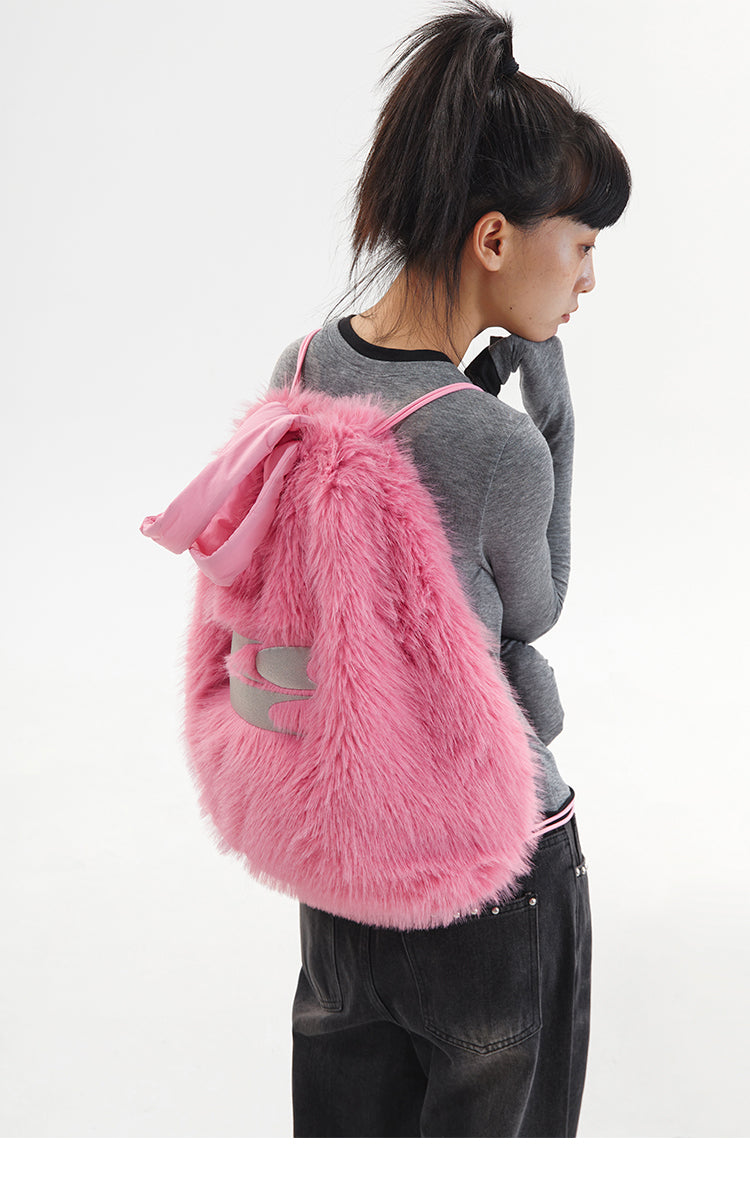 CryingCenter Special Big Logo Plush Shoulder Bag