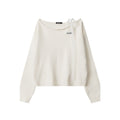 Nariele loose neckline streamer design cropped sweater