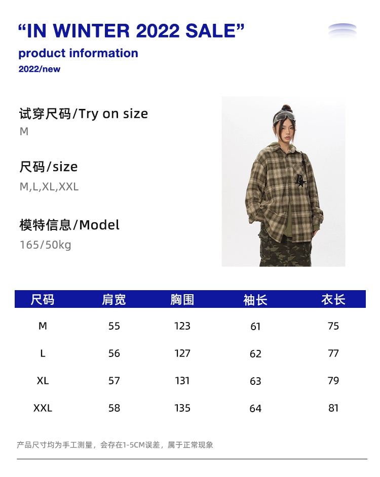 BLACKBB Vintage Plaid Flocked B Letter Print Shirt