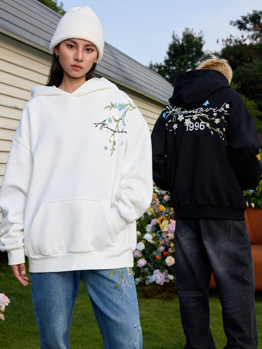 harshandcruel Floating Zero Floret Embroidered HACR Hoodie