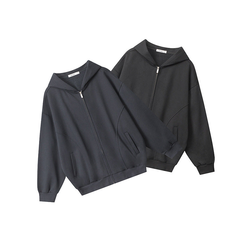 Nariele Classic Loose Solid Women's Hoodie Zipper Jacket