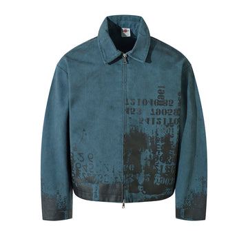 BTSG Dirty Dye Distressed cropped jacket