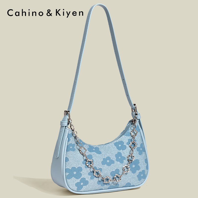 CahinoKiyen Daisy Prints Leather Bag high-quality niche design crossbody Purse