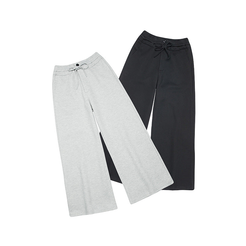 Nariele Elastic Sports Fleece Long Pants Wide Leg Sweatpants