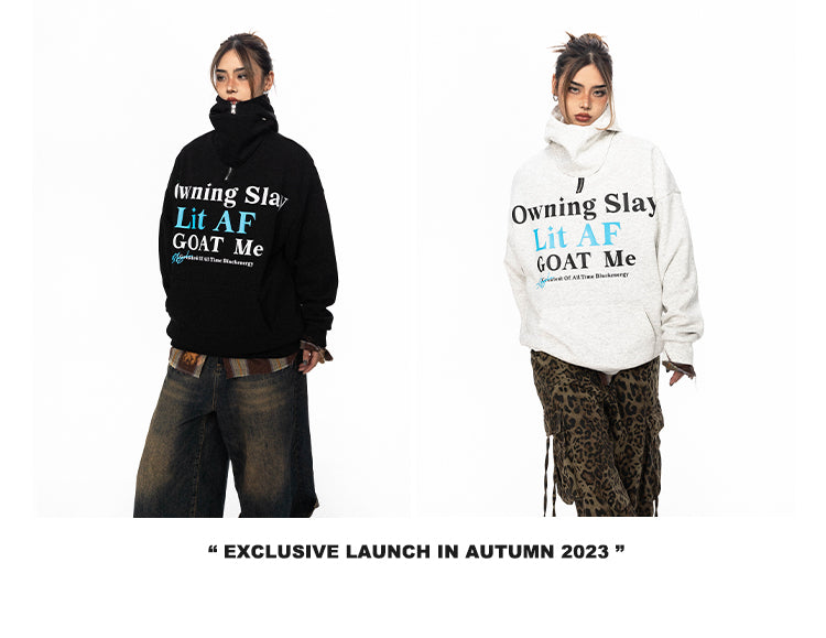 BLACKBB American High Street Monogram Print Half-Zip Hoodie