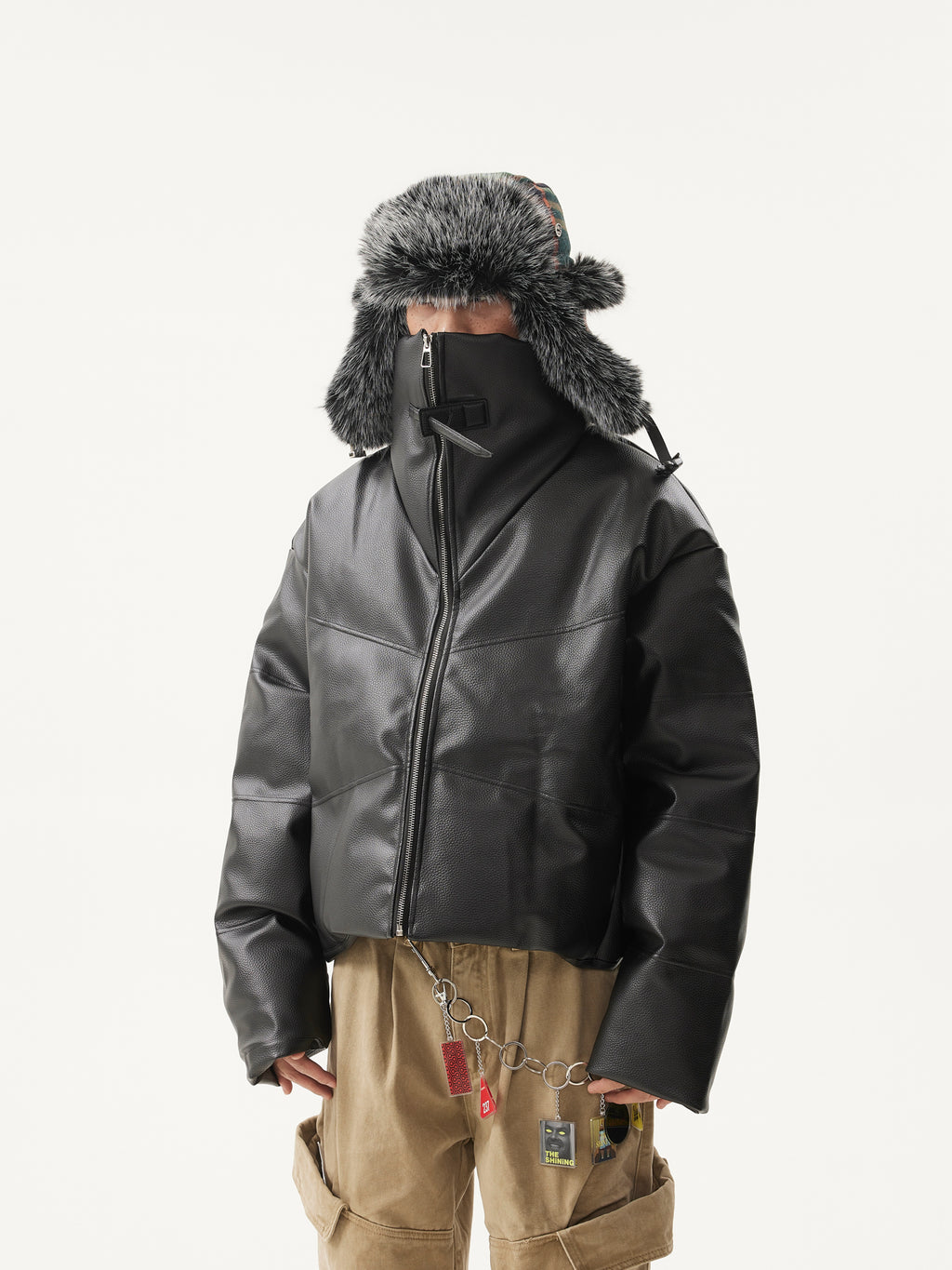 "Clearance" BTSG Segmentation Sense PU Leather Jacket