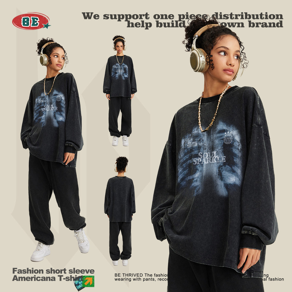 BE 100% Cotton X-ray Long Sleeve Tee