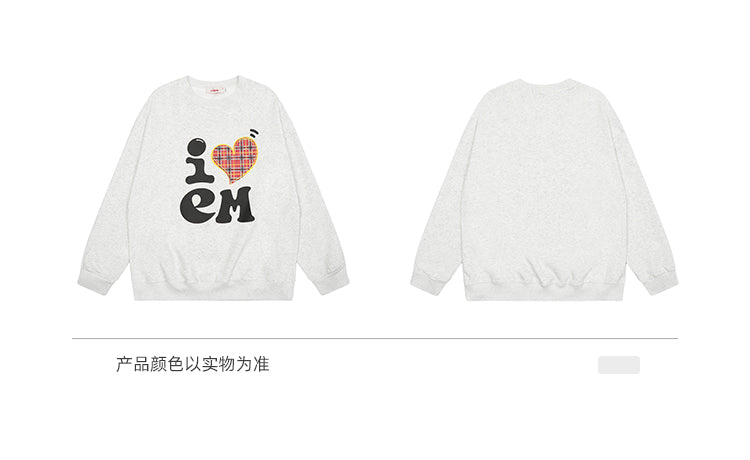 BLACKBB American Heart Print Crew Neck Sweatshirt