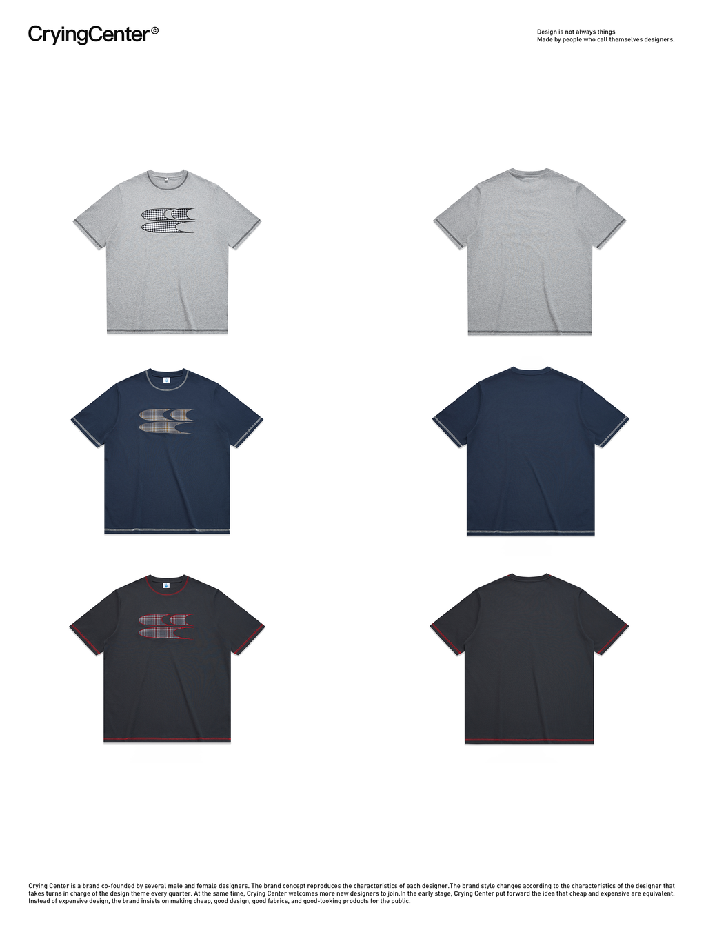 CryingCenter Plaid logo Tee