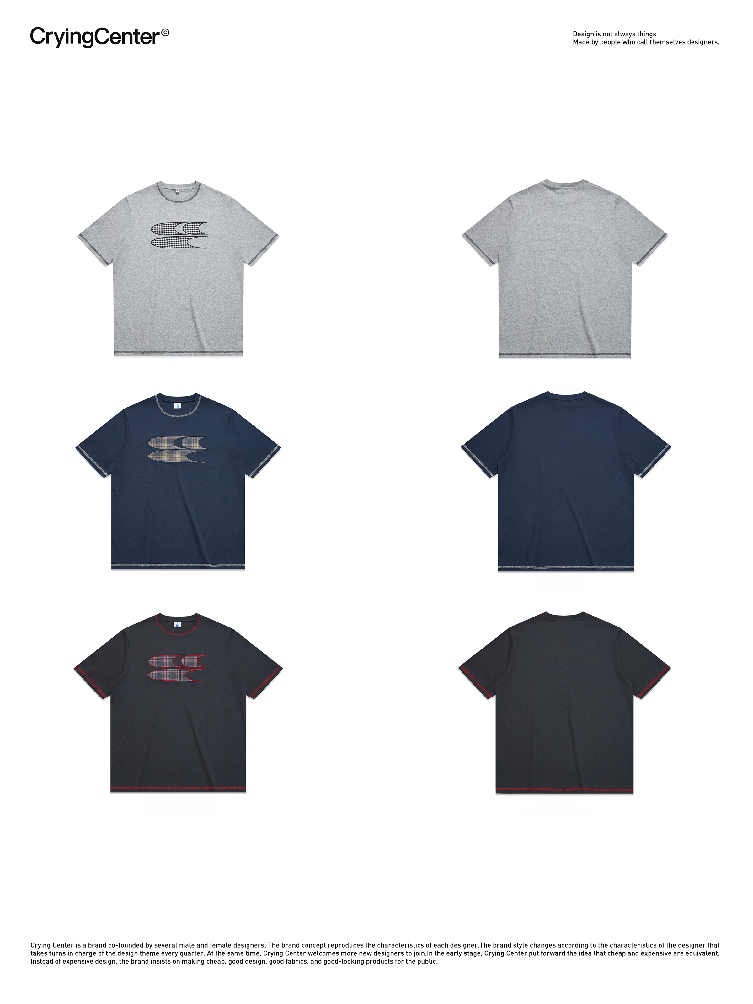 CryingCenter Plaid logo Tee