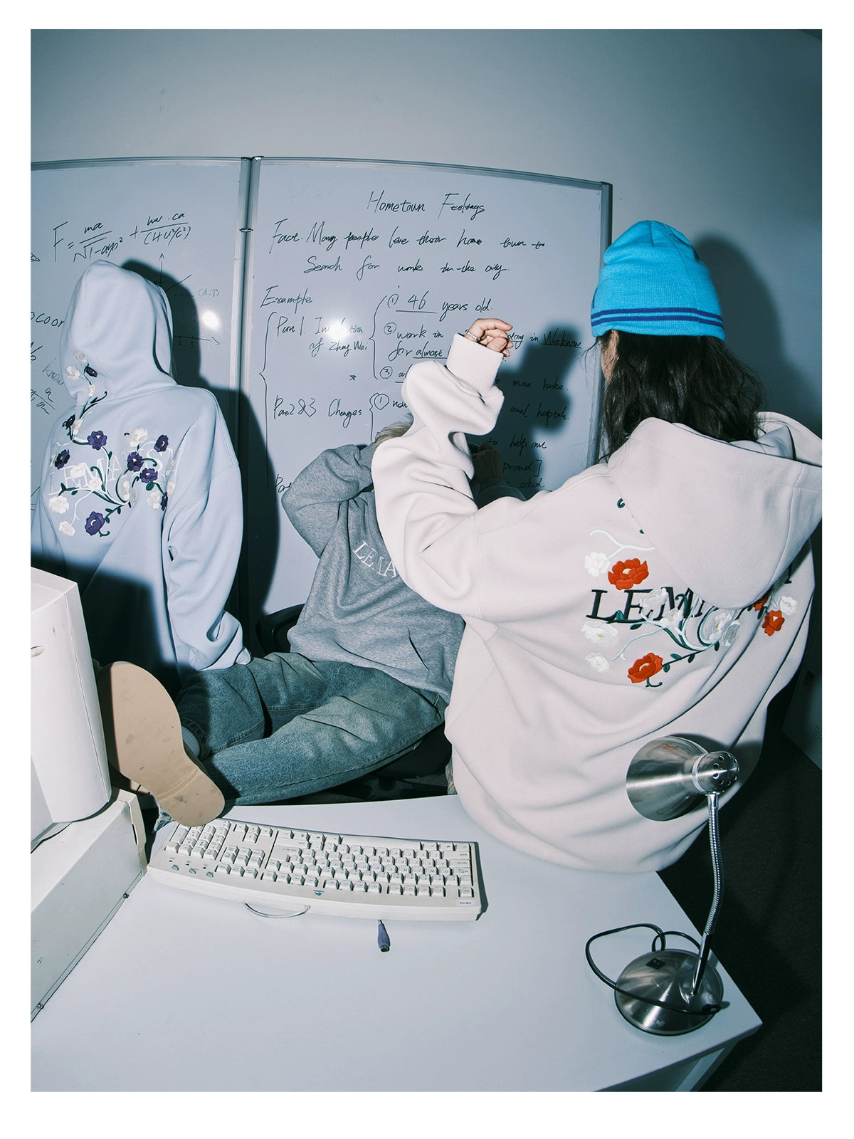 lemanism Flower letter embroidery Hoodie - PRE ORDER -
