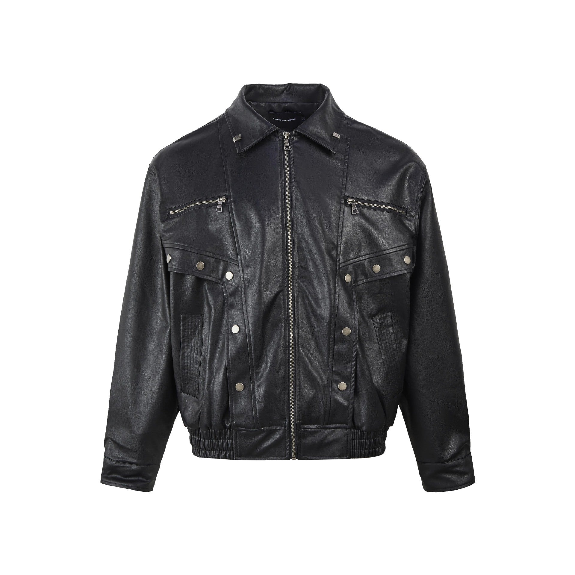 MADEEXTREME American Vintage PU Leather Stud Biker Jacket