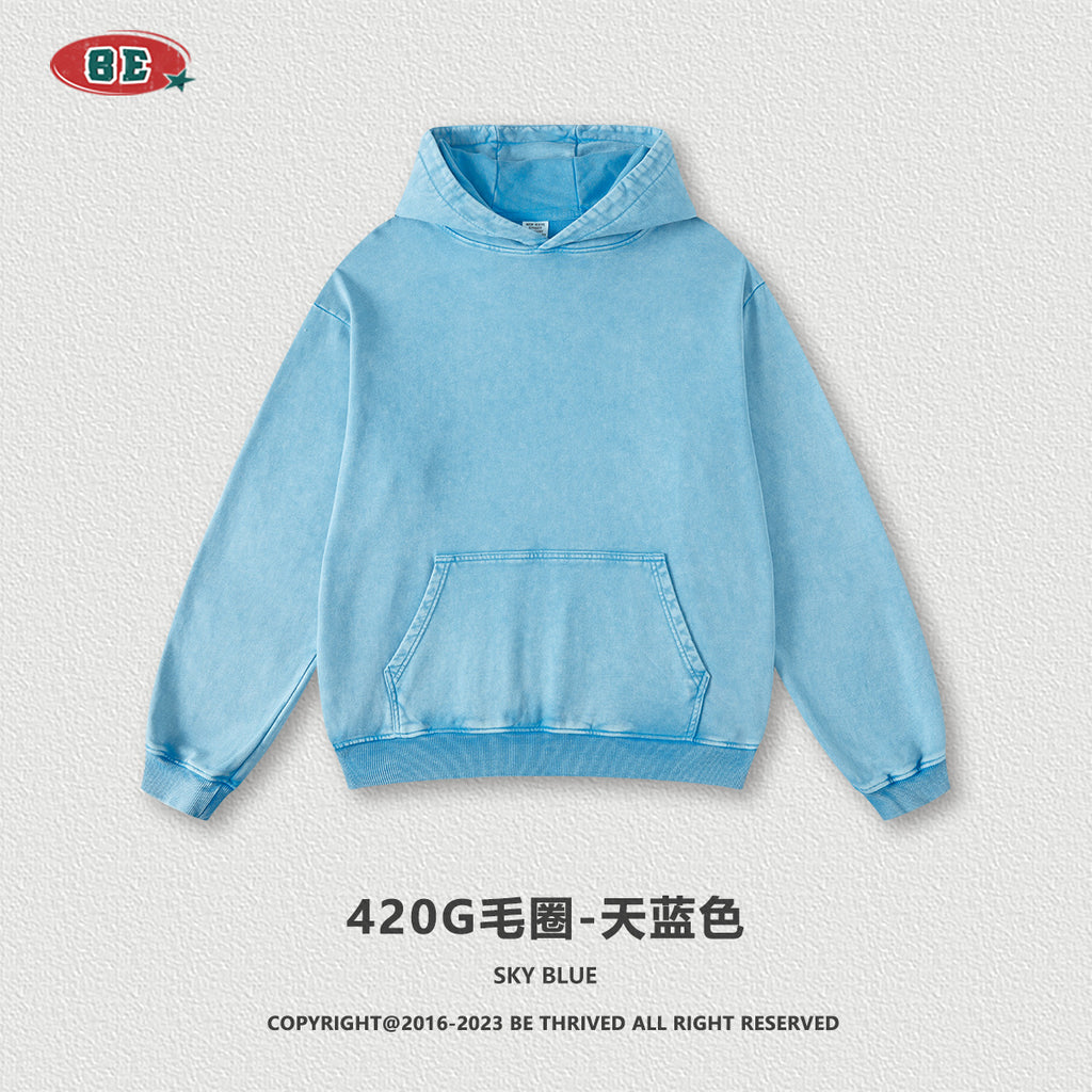BE Washed 100% Cotton Loose Hoodie