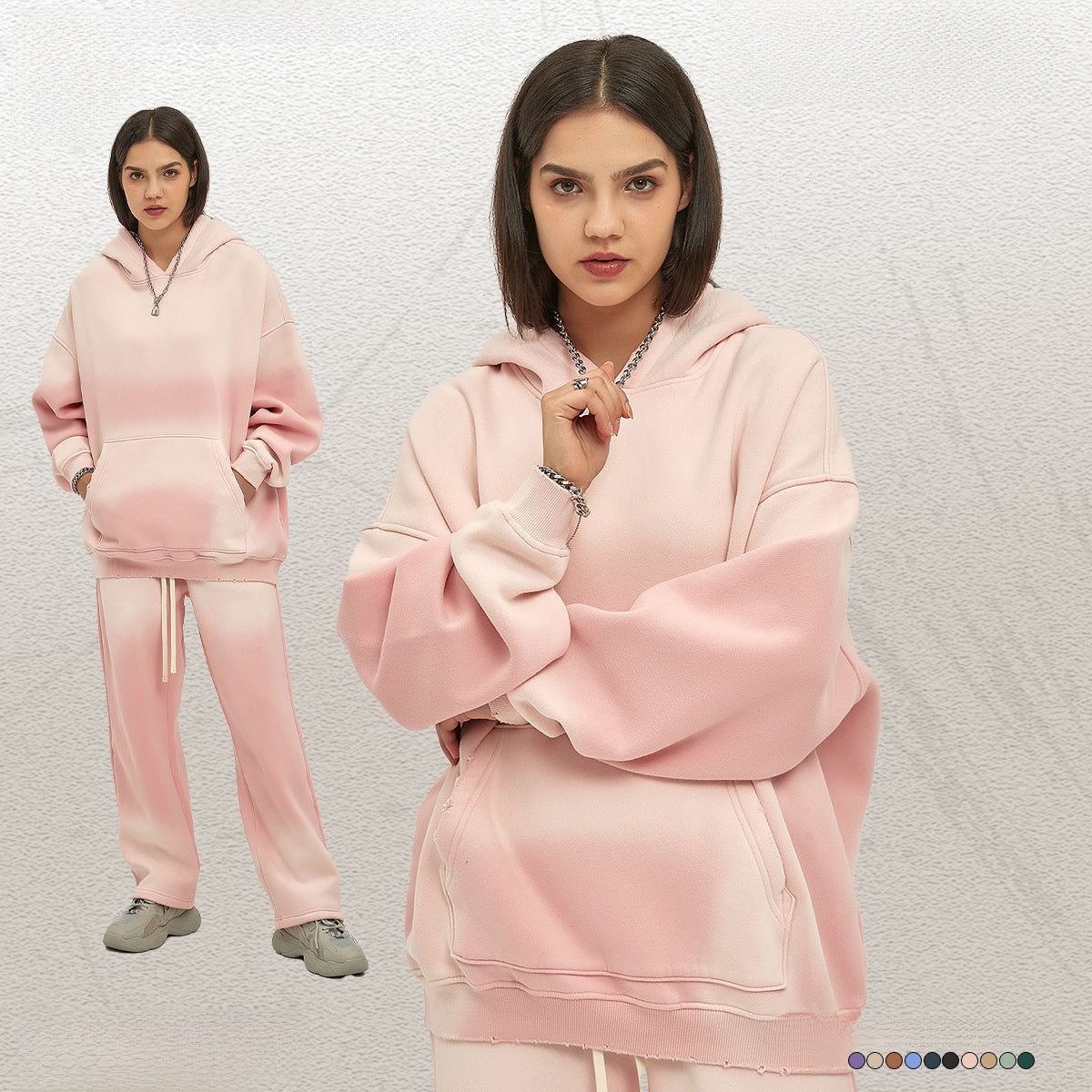 ARTIE 360g Spray Dye Distressed Hoodie