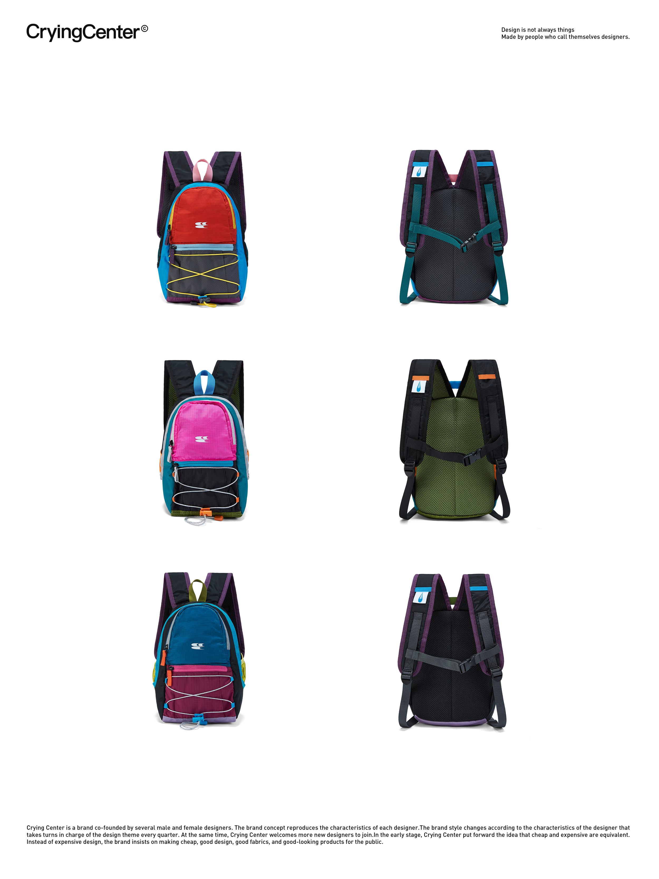 CryingCenter Stitching Contrasting Picnic Hiking Bag