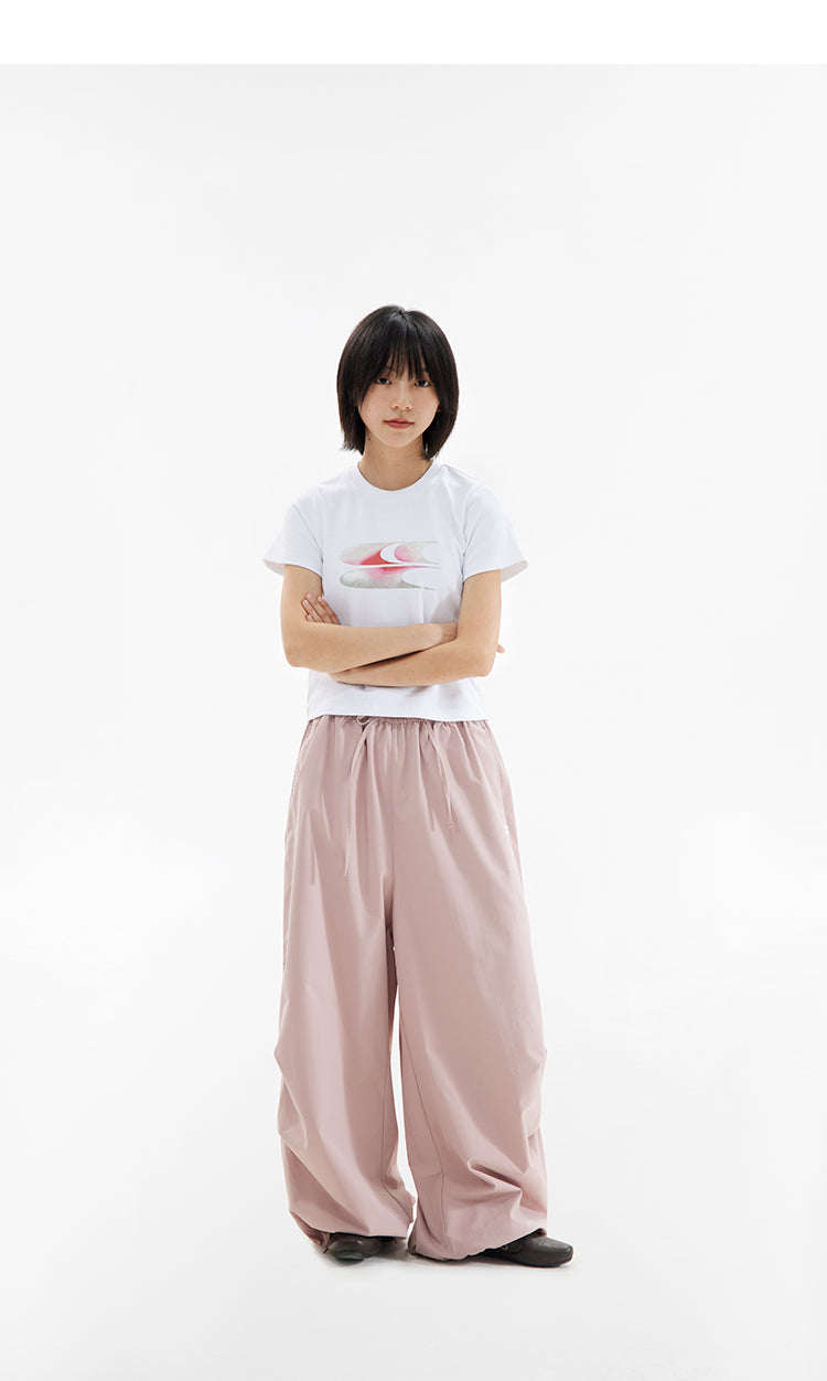 CryingCenter Pink & Silver Gradient Logo Women Tee