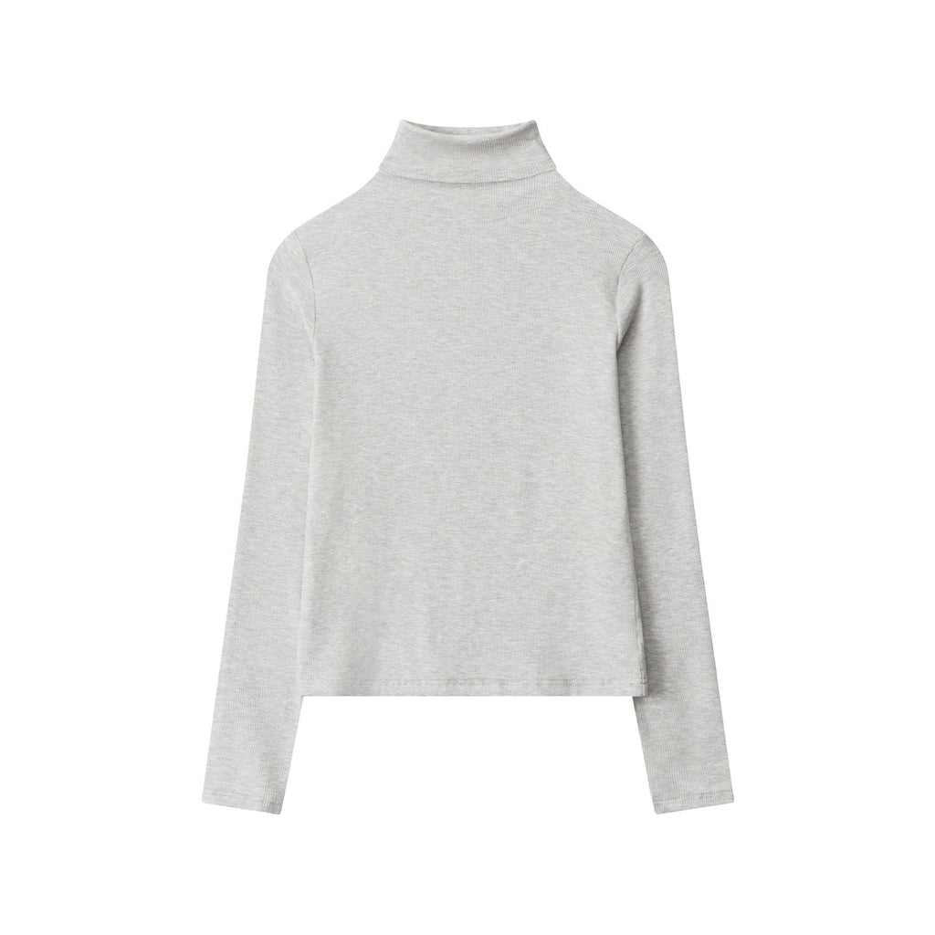 Nariele Long-sleeved Top Turtle-neck Basic Wear Knitted Slim Sweater