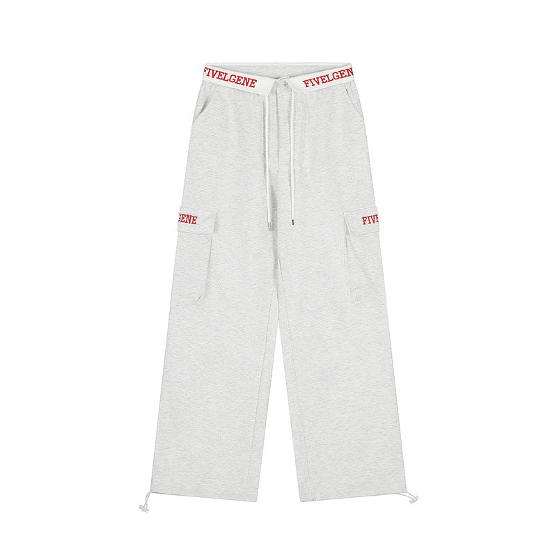 Nariele Retro Streetwear Casual Loose Sports Sweatpants