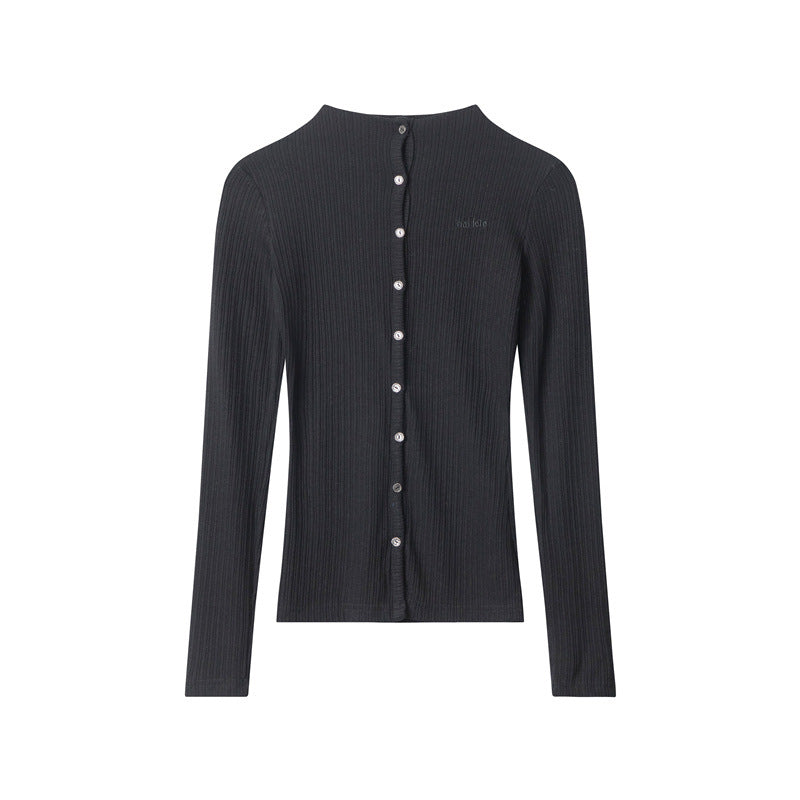 Nariele Round Neck Striped Long Sleeve T-Shirt Women's Top Design Slim Fit Hottie Cardigan