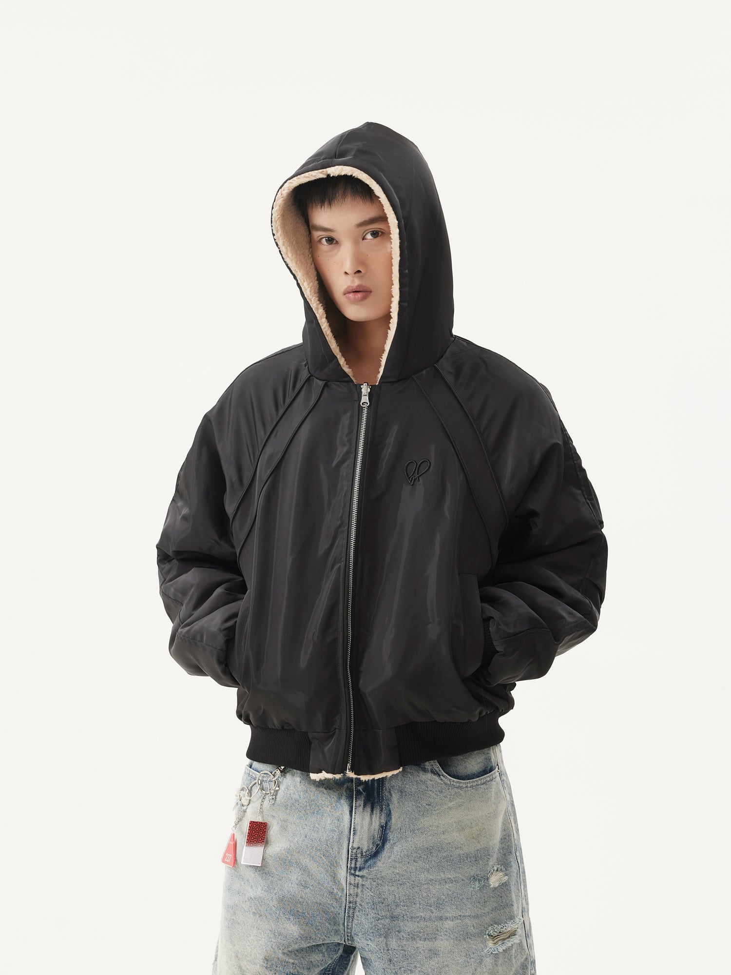 BTSG Reversible Lambswool Hooded Jacket