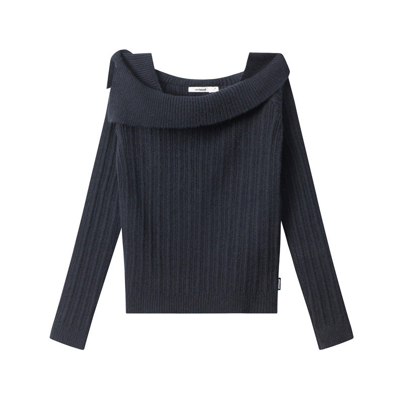 Nariele Drop Shoulder Sweater French Gentle Top Knit Sweater